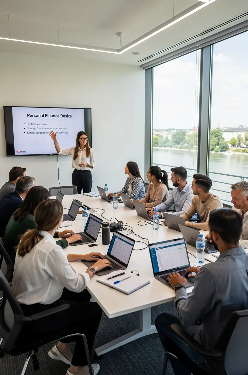 Digitális eszközök és papíralapú jegyzetek egy asztalon a hatékony pénzügyi tervezéshez.